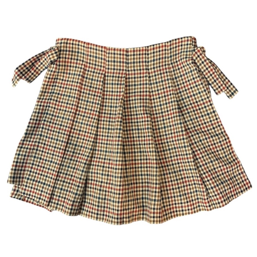 Zara Girls Pleated Plaid Skort Short Skirt Brown Multi 10 Side Ties School Party
